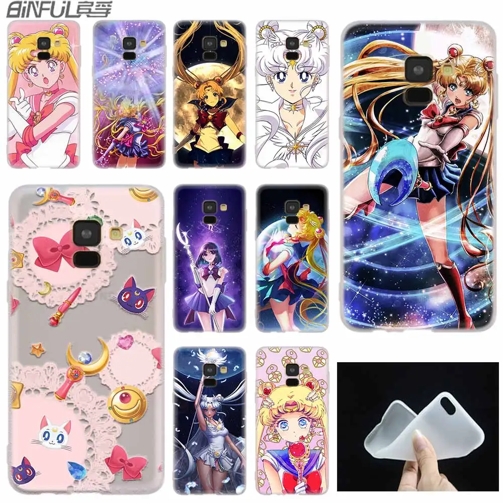 

Sailor Moon Cartoon case Silicone cover Phone For Samsung A50 A70 A80 A30 A40 A90 A6 A8 A9 A7 A5 A3 Plus 2018 2017 2016 Star