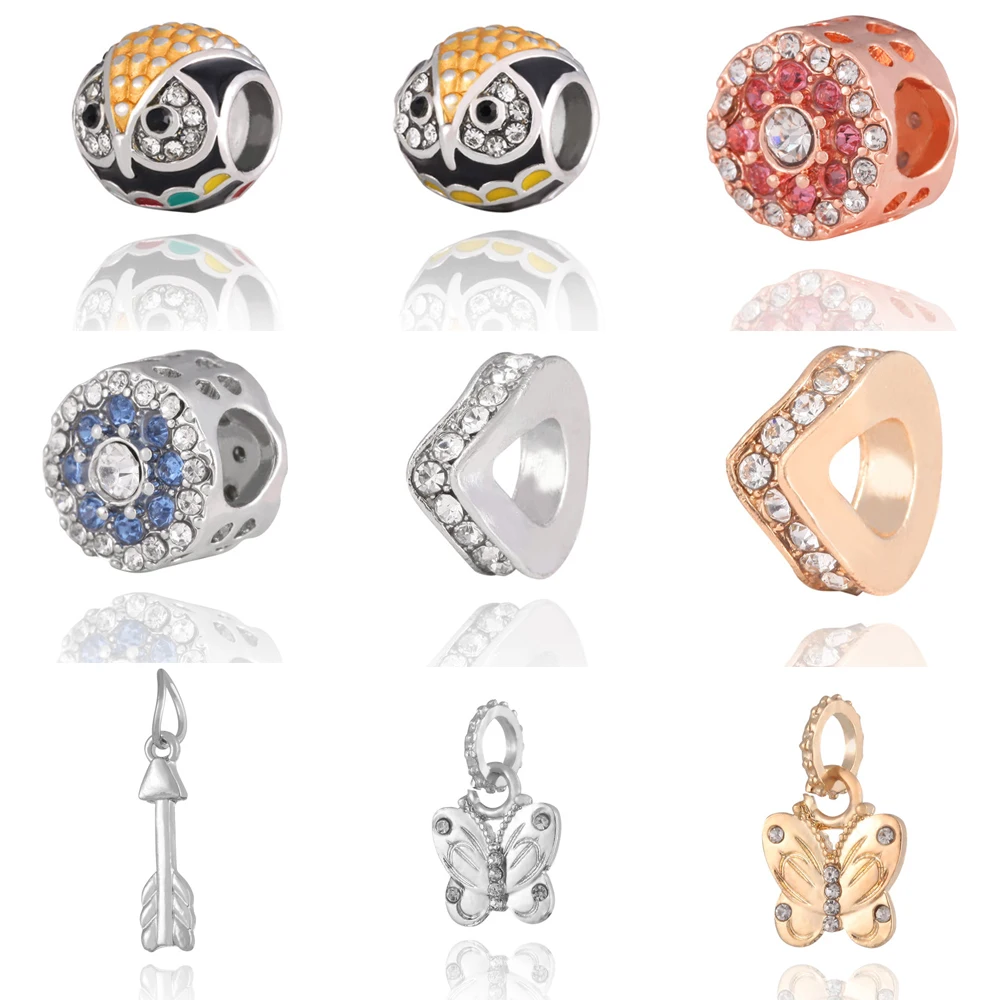 

5pcs new micro pave cz crystal owl beads for bracelet jewelry making accessories fit pandora bracelet beads dropshipping gift