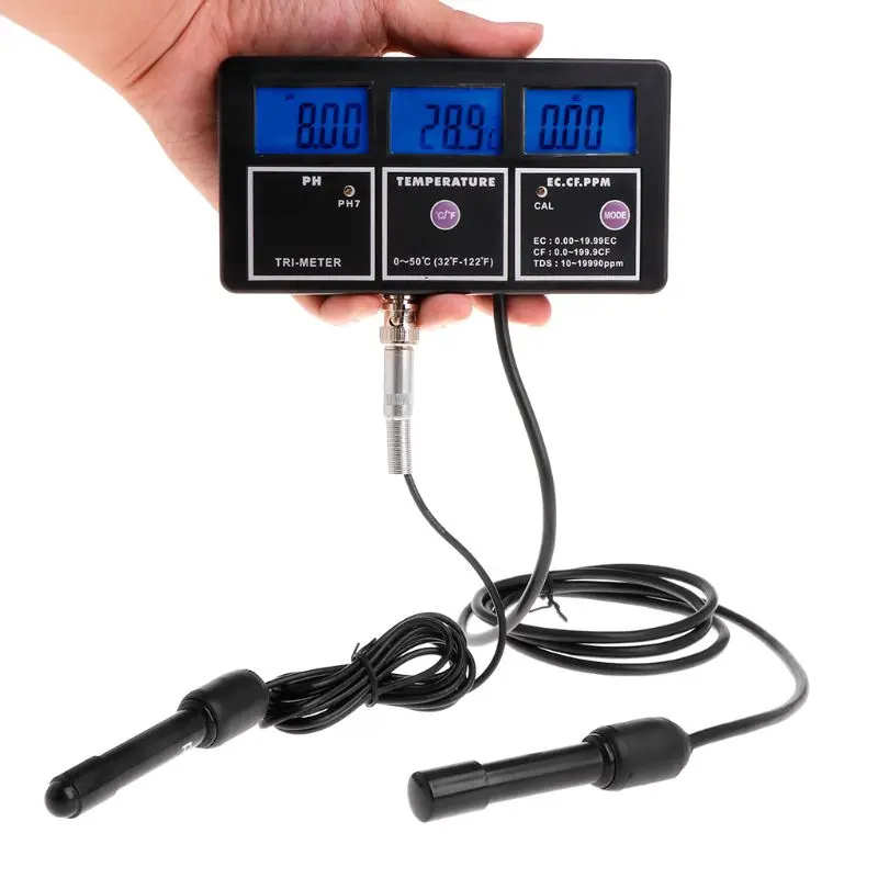 

6in1 Water Quality Tester Monitor Aquarium Water Temperature pH EC CF TDS Meter