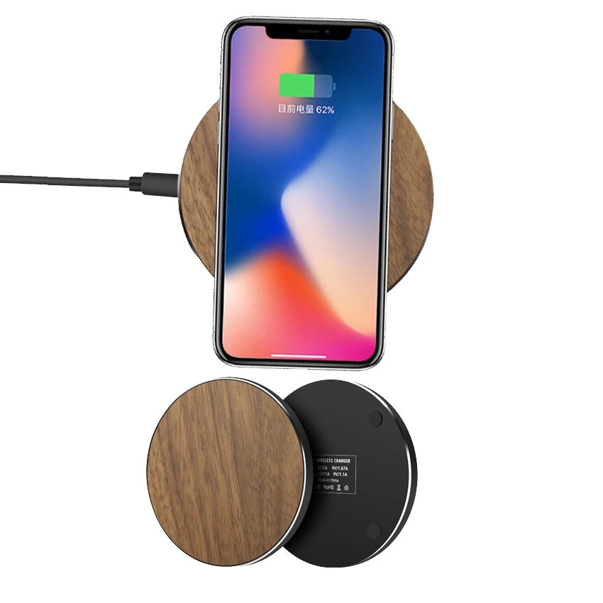 

Wood fast Qi Wireless Charger 10W 7.5W 5W for iPhone XS Max XR X 8 Plus Samsung S9 huawei mate RS Wireless Charging Pad stand