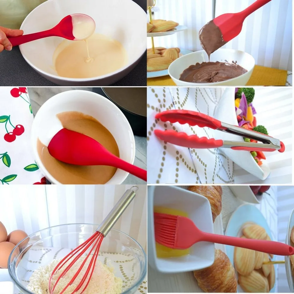 New Design Kitchenware Silicone Heat Resistant Kitchen Cooking Utensils Non-Stick Baking Tool Cooking Tool Sets Cookware Set