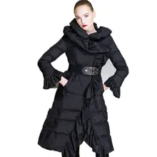 Новинка зимы casaco feminino женский зимний пуховик пояс с оборками розовый зимний пуховик Женская парка Mujer