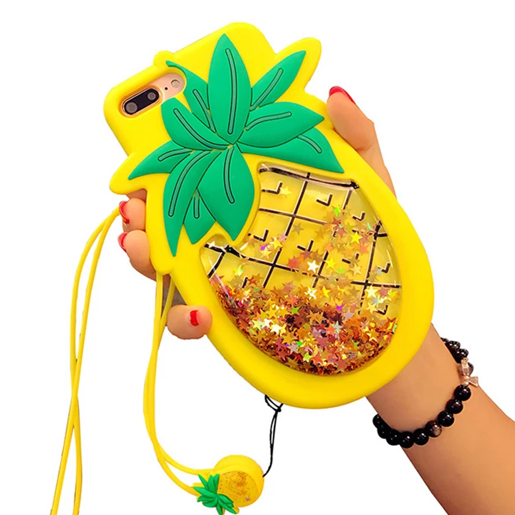 

MOOSHION Pineapple Fashion Liquid Quicksand Case For iPhone X 6 6S 7 8 Plus 3D Star Glitter Soft Silicone Squishy Phone Cases