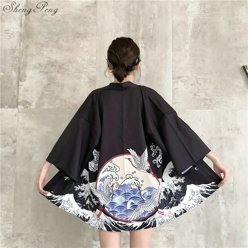 Yukata женский кимоно кардиган рубашка harajuku kawaii стиль кимоно Женская блузка кимоно Пальто Повседневная Уличная G107