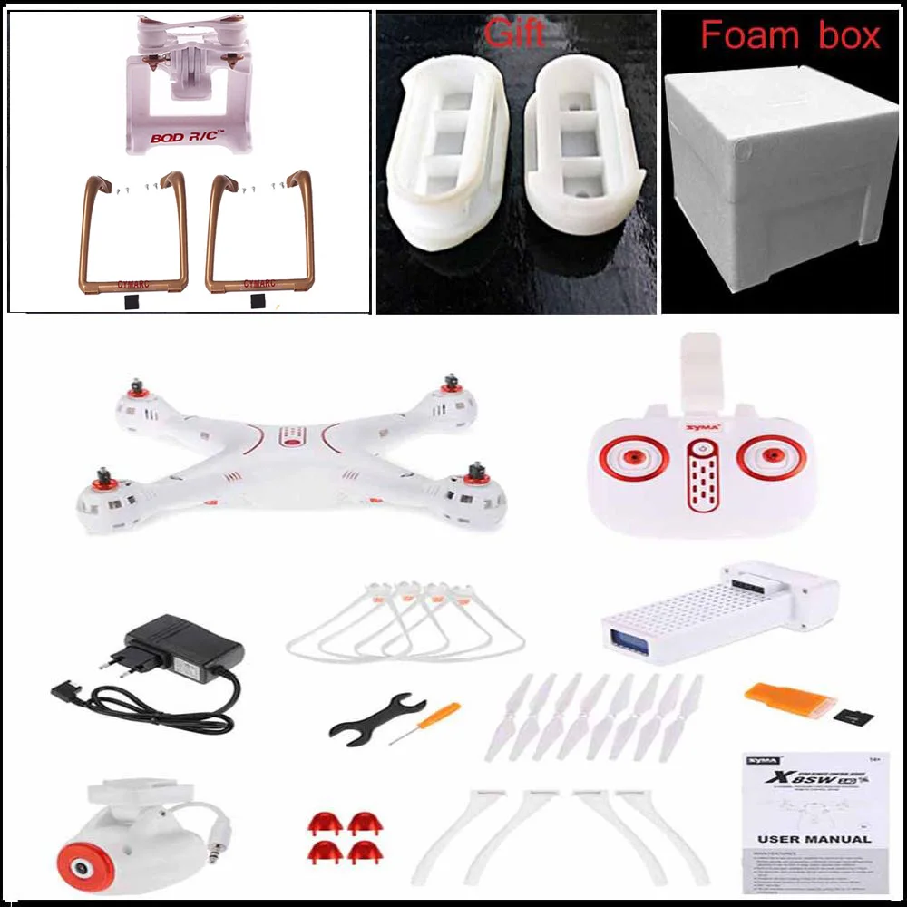 5 Syma X8SW WI-FI FPV 720 P HD 4 K с H9 Камера+ подставка 2,4G 4CH 6 оси удержания высоты RC Quadcopter RT подарок большие изогнутые шасси - Цвет: 5