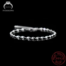 Горячая Мода витая цепь браслеты 925 пробы Серебряный браслет-цепочка свадебный браслет ювелирные изделия для женщин и девушек подарок
