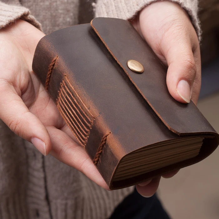 

Handmade Mini Cute Pocket Diary Leather Notebook Travel Journal Sketchbook Vintage Creative School Birthday Gift
