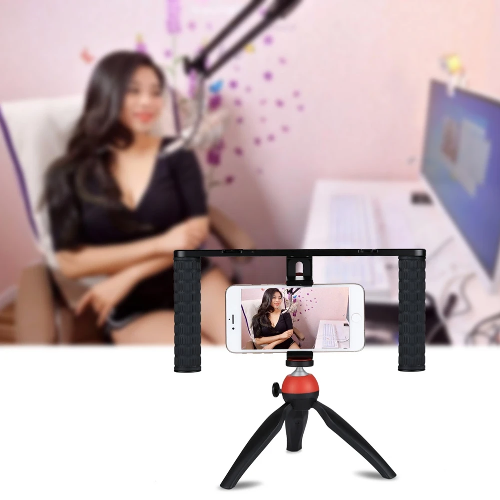 

PULUZ 1/4" Adjustable Handheld Phone Camera Video Stabilizer Holder Frame Rig Grip Mount For Smart Phone Steady Shooting Grip
