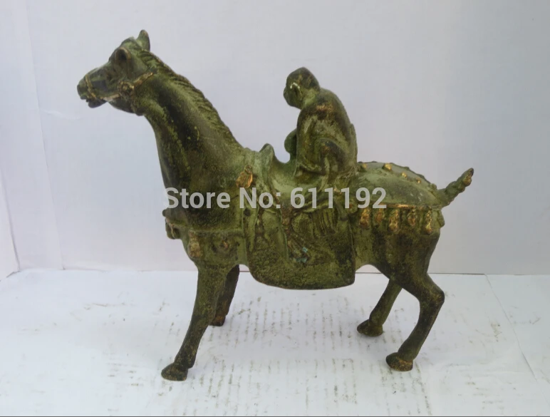 

Chinese Folk art antique home decoration animal statue crafts,Bronze monkey on horseback sculpture