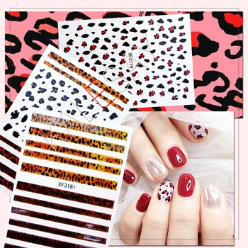 

Leopard Nail Art Stickers on Nails 3D Back Glue DIY Nail Stickers Accessories Manicure Design Lion Nails Art Decals Decoration