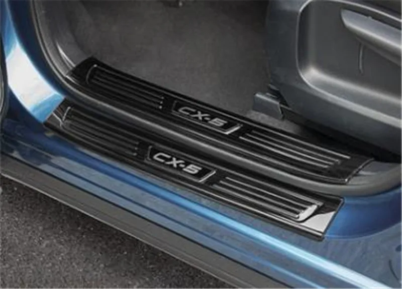 Накладка на дверной порог из нержавеющей стали, Защитная панель thr для Mazda CX-5 cx5 второго поколения-, автомобильный стиль