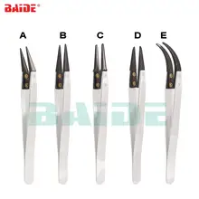 Высокое качество Антистатический черный керамический Пинцет съемные наконечники изогнутый Weezer для электронной сигареты сопротивление провода DIY инструмент