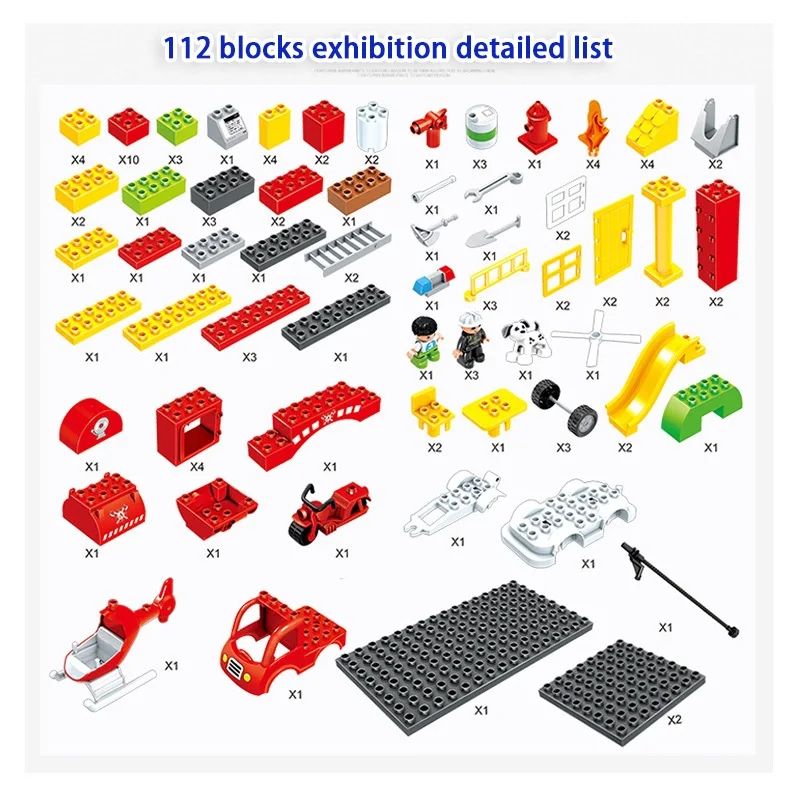 112 шт. совместимые Legoe Duploe строительные блоки игрушки для детей детские подарки