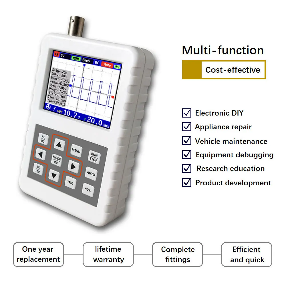 2," ЖК-дисплей цифровой осциллограф Портативный 5 м пропускной способностью 20 Мбит/с частота дискретизации DSO Fnirsi Pro осциллограф комплект с 1500 мА/ч, Батарея