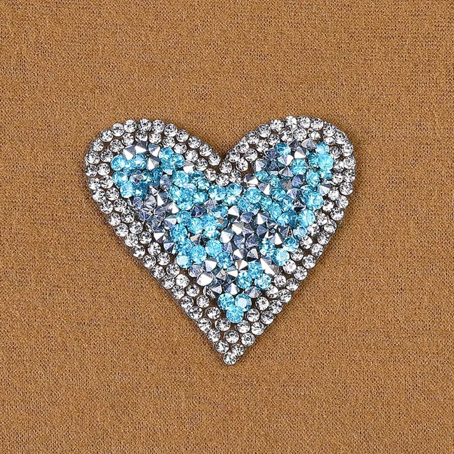 8 Colors Heart Patch Clothes With Rhinestone Washable Patch For Hats Diy Garment Apparel Accessories Patches Bag Sticker01 (6)