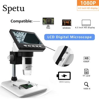 

4.3" LCD 1000X Industrial Solder Tool Digital Microscope Camera for Mobile Phone Repair Microscope Lithium Battery Microscopio