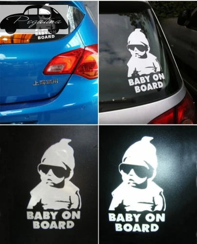 Pegatina Baby In Car Waving Baby on Board Safety Sign Cute Car Decal Vinyl Sticker