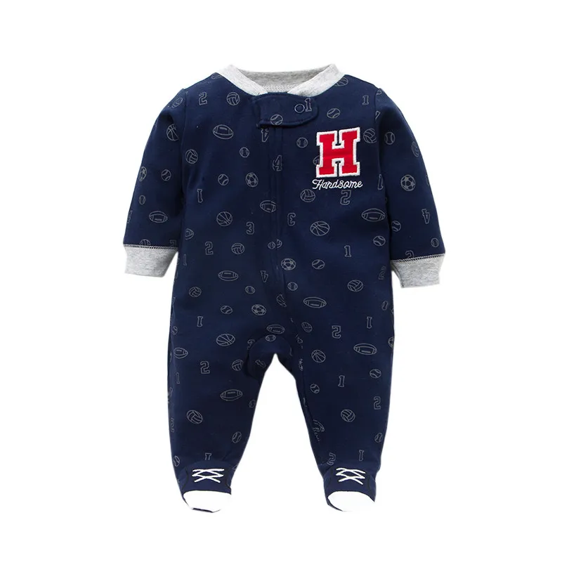 Детский комбинезон с длинными рукавами, высококачественная одежда на молнии для новорожденных мальчиков, нижнее белье, хлопковые пижамы для малышей, одежда для малышей 0-12 месяцев - Цвет: C