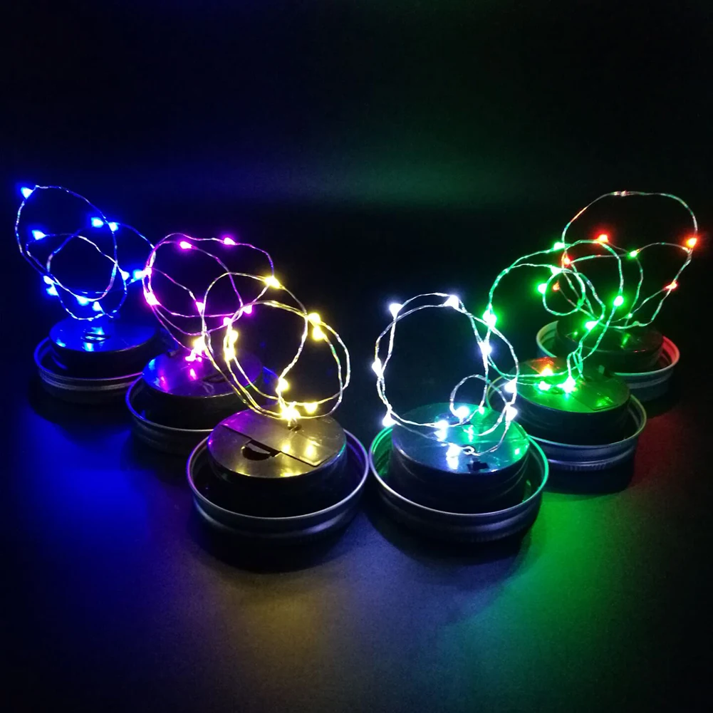 10/20LED Солнечная крышка вставляемая гирлянда для декора сада лампа каменщика