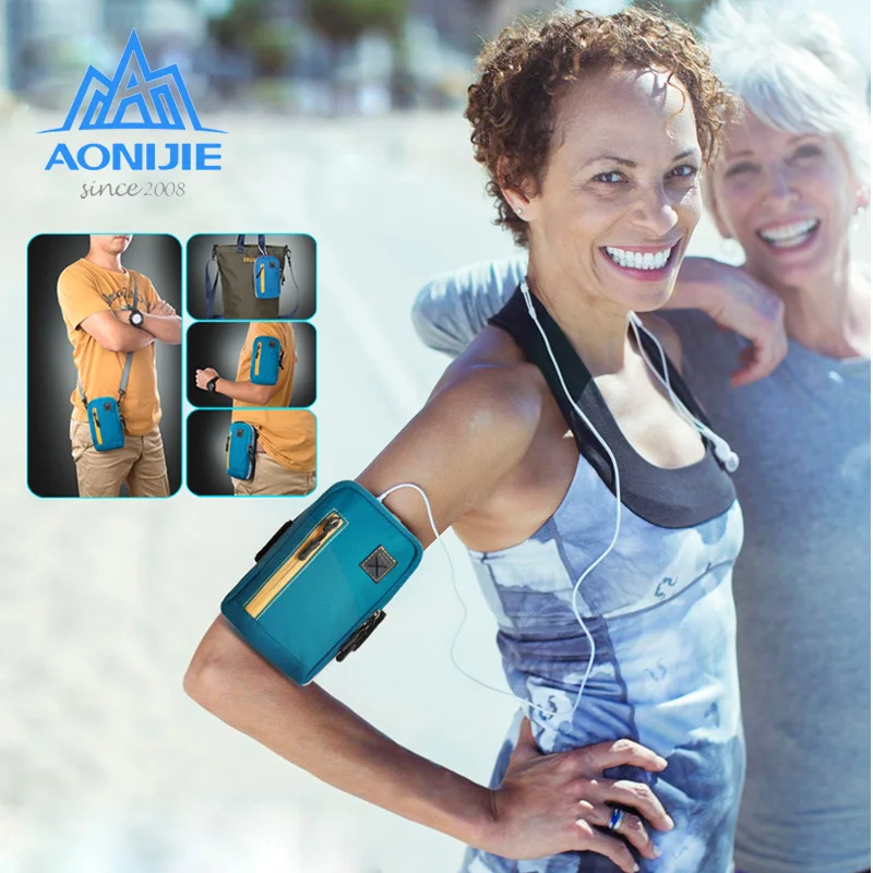 

AONIJIE Multifunctional Arm Bag For Outdoor Running Coins Purse Cycling Phone Mobile Wallet Key Package With Arm Shoulder Strap