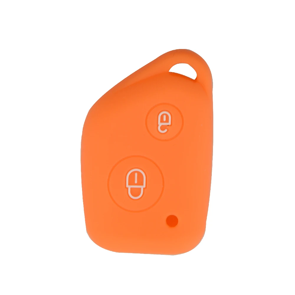 OkeyTech Силиконовые Мягкие резиновые ключи чехол Fob в виде ракушки для peugeot 106 205 206 406 405 307 306 для Citroen 2 пуговицы ключ крышка - Название цвета: Оранжевый
