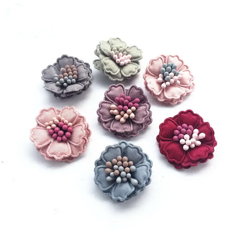 

2.5CM Width Fabric Flower patch bag dress sew on glue on decorative flower hair ornaments clothing accessories