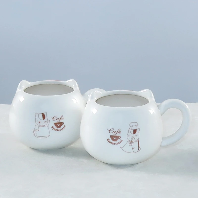 Tanie Kreatywna księga przyjaciół Natsume Nyanko Sensei Cafe Face Cute Catroon ceramiczna biel kot brzuch kubek do herbaty ceramika kubek na prezent