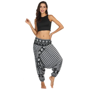 

3 Styles Women Pope Loose Harem Pants 2019 Lantern Pants Graphic Print Yo-ga Trousers Elastic Waist Casual Summer Wide Leg Pants