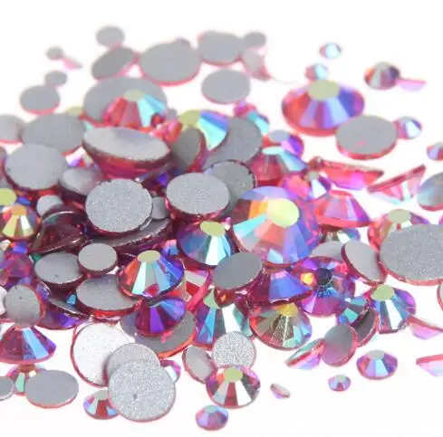 

Rose AB 3D Nail Art ss2 ss3 ss4 ss5 ss6 ss8 ss10 ss12 ss16 ss20 ss30 ss34 Glass / Crystal Nails Non HotFix Rhinestones