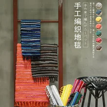 Ковер ручной работы из хлопка и льна в полоску, прикроватный коврик для дома, спальни, кухни, длинный коврик для ног, коврик для двери, плед с кисточками, для гостиной