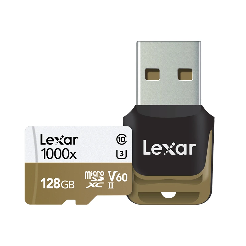 Lexar 150 МБ/с./с 1000x Micro SD Class 10 64 ГБ micro SDXC tf считыватель карт памяти UHS для дрона спортивная видеокамера - Емкость: 128GB