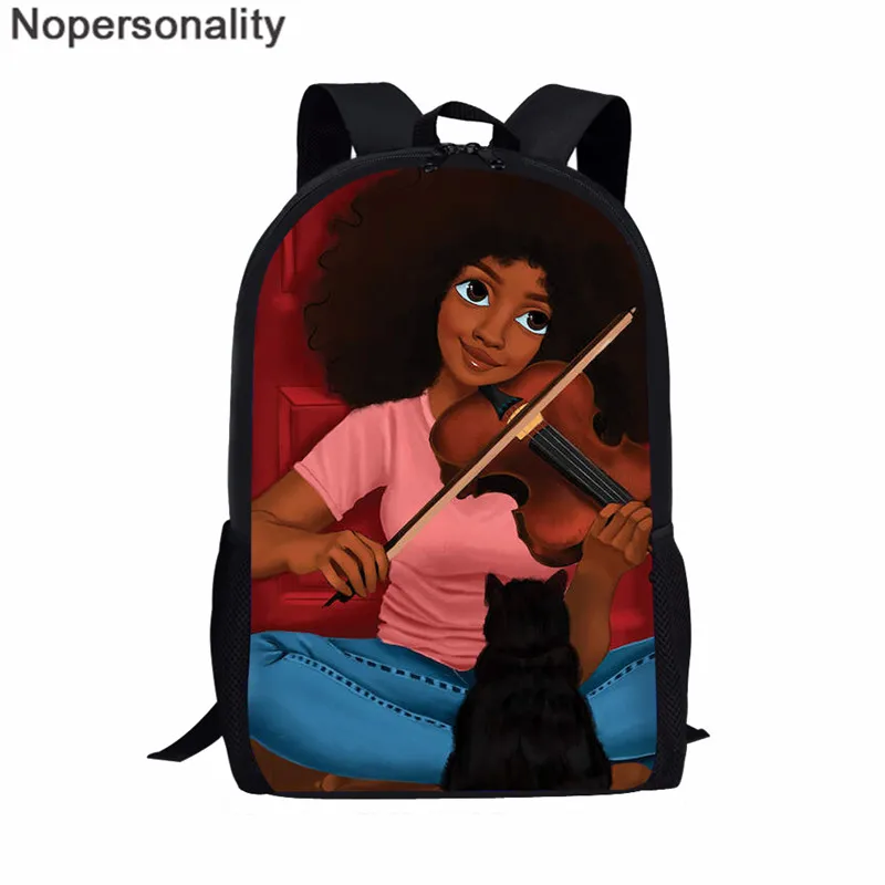 Nopersonality черный комплект школьных сумок для девочек-подростков в Африканском и американском стиле, детские школьные сумки, женский рюкзак - Цвет: Z5149C