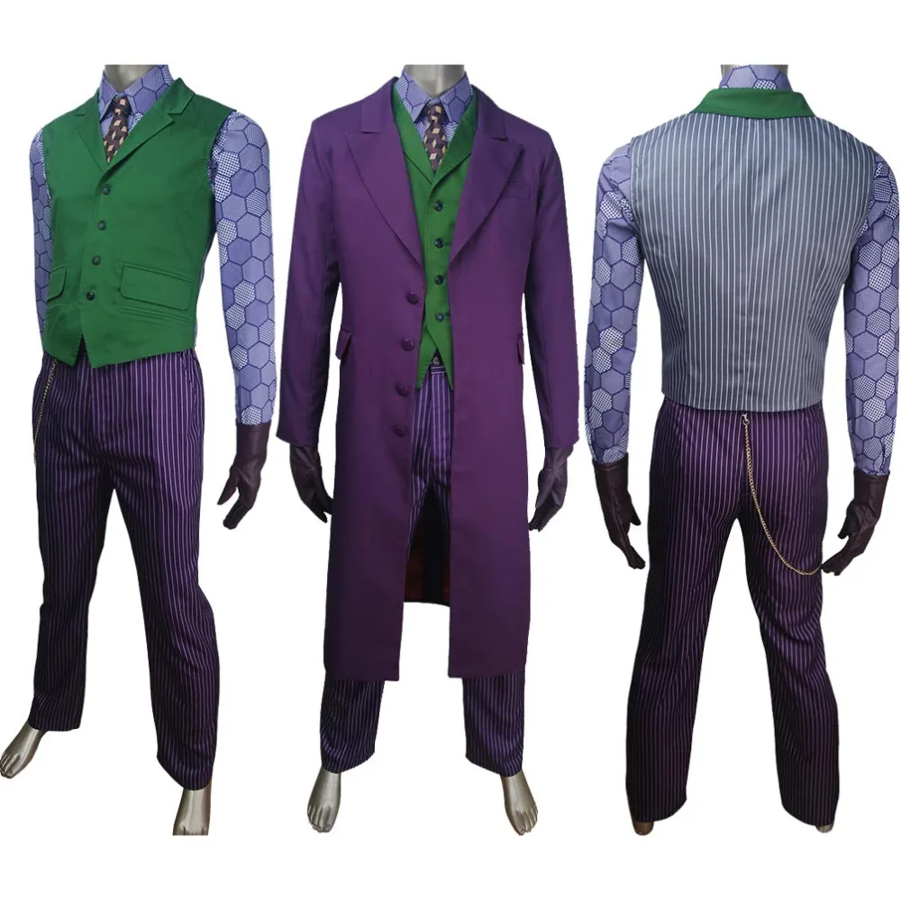 Jared Leto Cosplay Costume Suicide Squad Trench Joker Coat Jacket Pants Outfit 