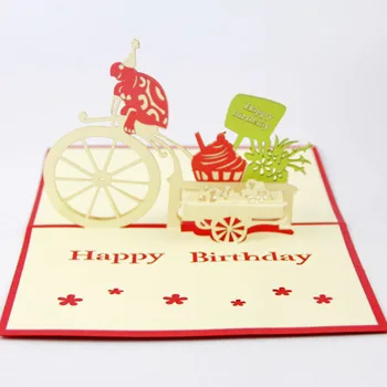 

Qubiclife cubic life birthday card cute turtle floats stereo 3D handmade birthday gift