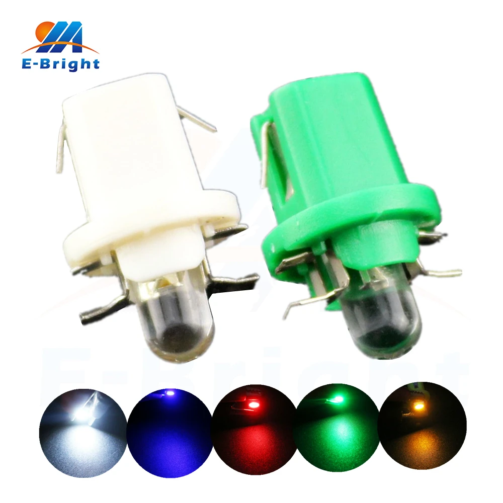 

10pcs/lot B8.5 COB 1 Led 12V Gauge Dashboard Lamp Car Interior Light Instrument Reading Light Bulbs White Amber Blue Red Green