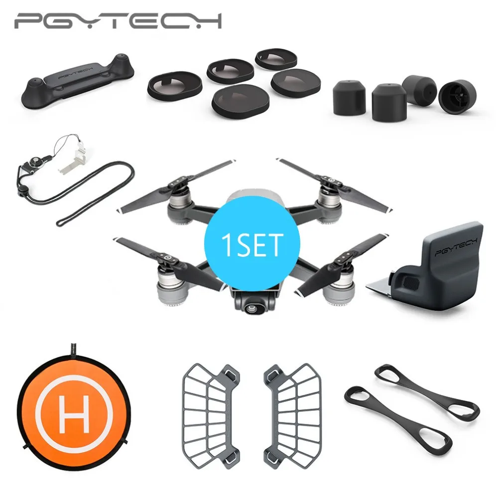 

PGYTECH Combo Sale 1 Set Landing Pad 55cm&Propeller Hood&Control Guard&Lens Filter&Hand Guard&Motor Protective Cap For DJI Spark