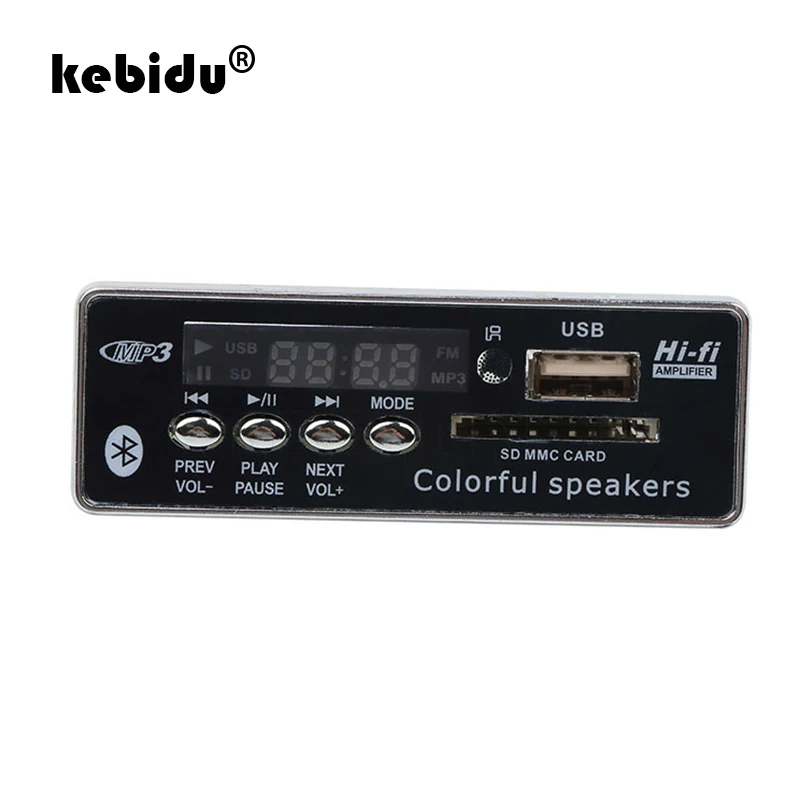 

kebidu Wholesale Hands-free USB Bluetooth Integrated MP3 Player Decoder Board Module with Remote Control FM Aux Radio for Car