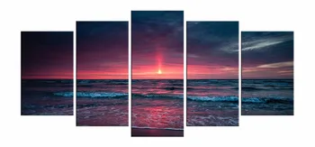 

Home Decor Canvas Pictures Wall Art Modular Framework 5 Pieces Sunset Sea Waves Poster HD Prints Beach Seascape Painting