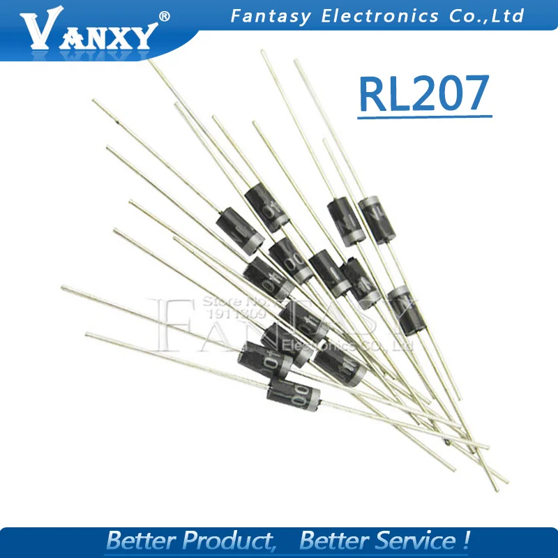 100Pcs Diodo Rectificador FR107 1A 1000V DO-41 FR107 le