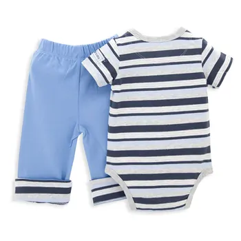 

Kavkas Baby Boy Clothes Set Summer Neworn Baby Boys Rompers Set Blue Color 2pcs Outfit For 1st Birthday Gift Cotton
