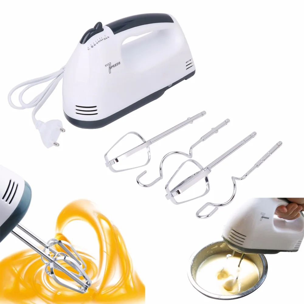 Cake & Cooking 2 Dough Hooks for Baking White Portable Kitchen Blender Small Hand Mixer Stainless Steel Egg Whisk with 2 Beaters Hawiton Electric Hand Mixer 7 Speed Handheld Mixer 180W 