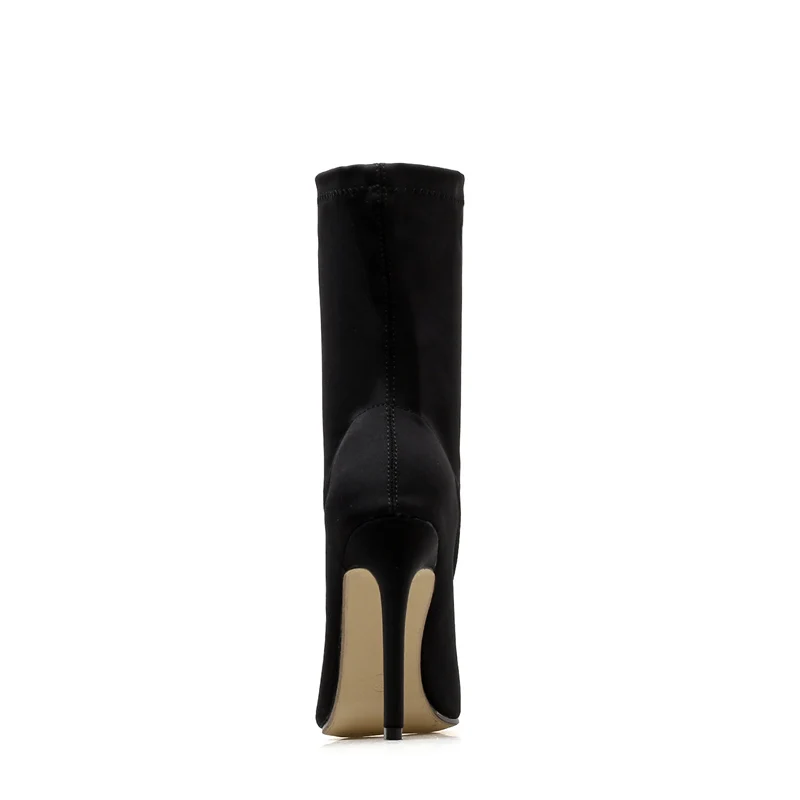Модные роскошные женские туфли на высоком каблуке 11,5 см; Фетиш; Шелковый носок; ботильоны на шпильке; Scarpins; весенние туфли с острым носком для выпускного
