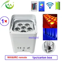 6*18 Вт RGBWA УФ беспроводной dmx Up светильник ing батарея работает Wifi и IRC пульт дистанционного управления DJ светодиодный Par может мыть светильник Дискотека Свадебный светильник s