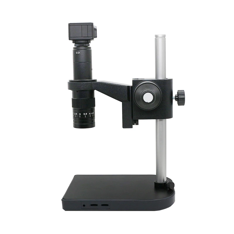 0.7X-4.5X Zoom Monocular Lens C-mount Eyepiece Lens Digital Microscope with 5.0 MP USB Camera Focus Adjustable Stand