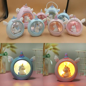 

Unicorn LED Night Light Cartoon Animal Bedside Lamps Resin Baby Nursery Bedroom Table Decor Lights Christmas Gift For Kids