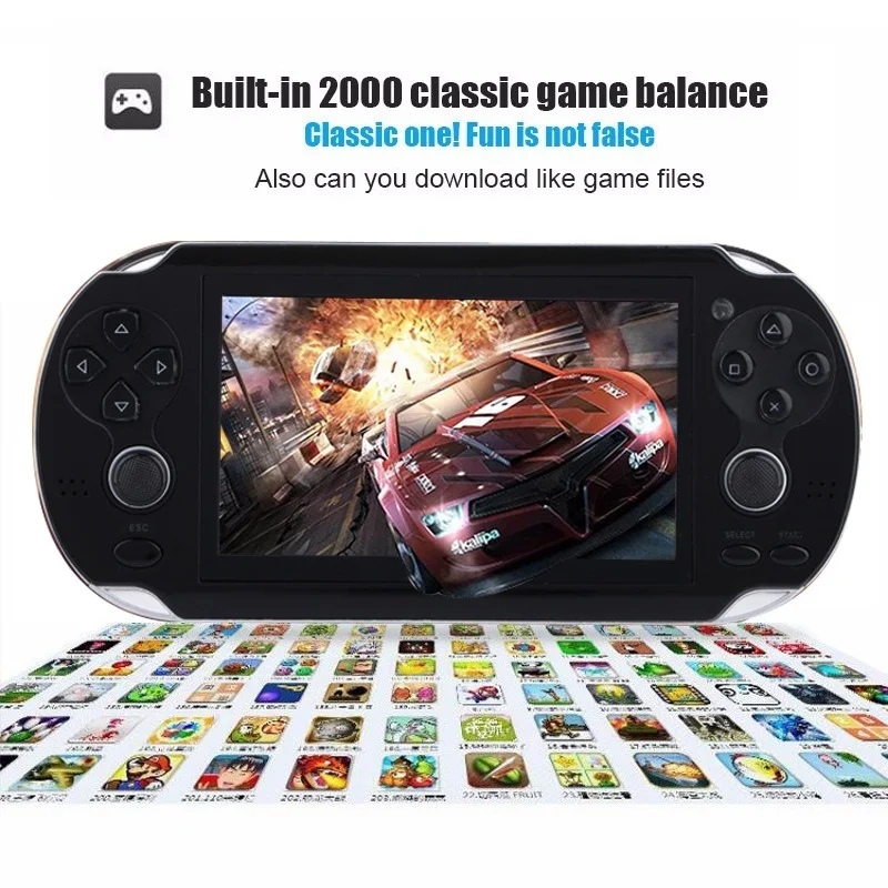 New Handheld Game Console 8GB Memory 32 Bit portable video game double Rocker built-in 1000 free games Support TV Out Put