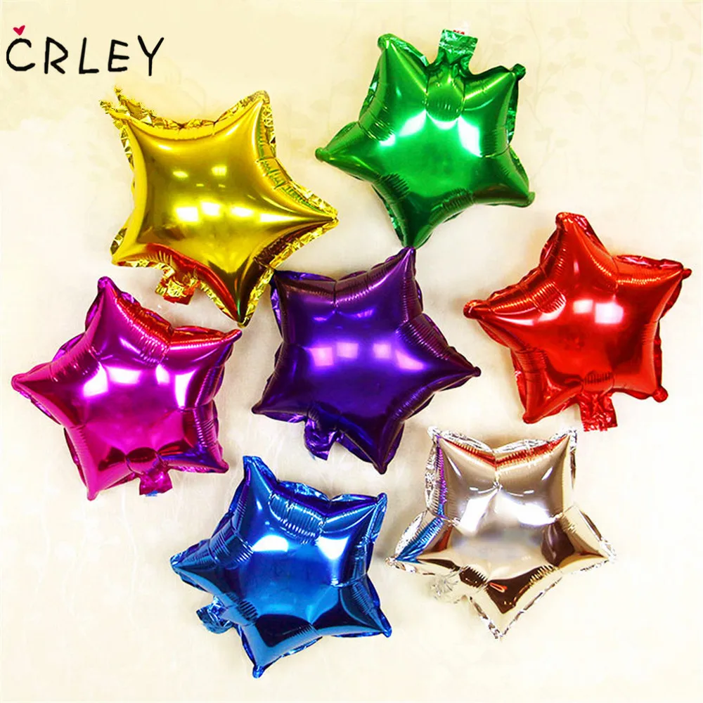 CRLEY 10 шт Мини Маленькие 5 дюймовые фольгированные воздушные шары пятиконечная