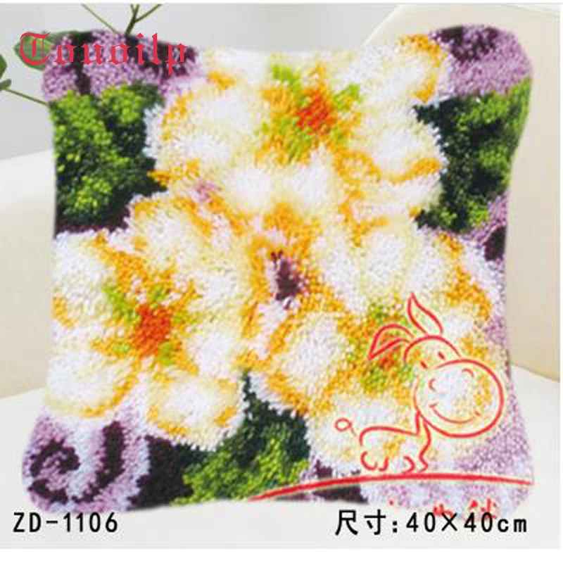 

Latch hook rug kits sets for embroidery stitch thread Carpet embroidery Flowers Magnolia Picture Threads for embroidery hook