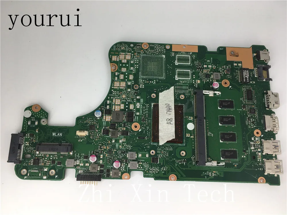  yourui For ASUS X555DG X555YA Laptop Motherboard REV 2.0 4GB RAM A8-7410U CPU Fully Test Free Shipp