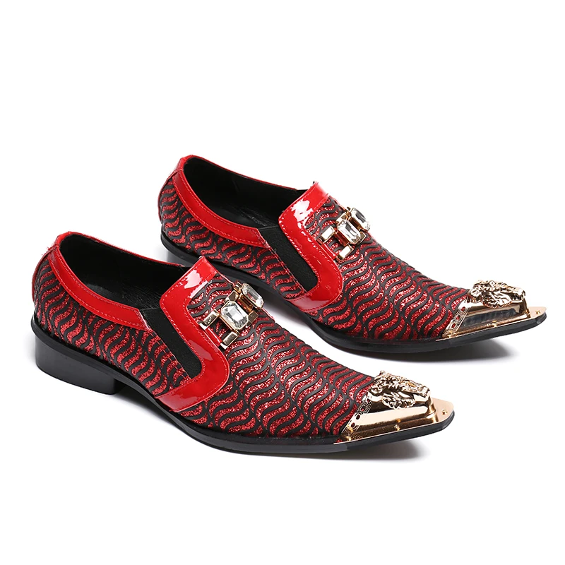 Red De Mariage Robe Bout Taille Chaussures En Mens Soirée Cuir Sur Mode Relief 46 Luxe Pointu Slip Metal Mocassins Nouveau Conception c4YRyU0Yq